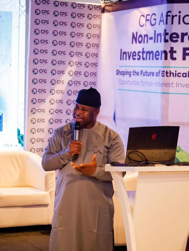 Dr. Oshodi addressing investors at the CFG Africa Non-Interest Investment Forum