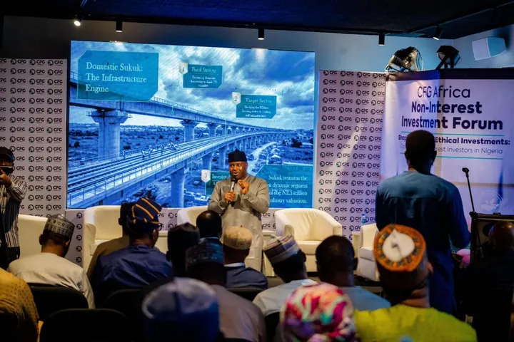 Dr. Oshodi presenting at the CFG Africa Non-Interest Investment Forum